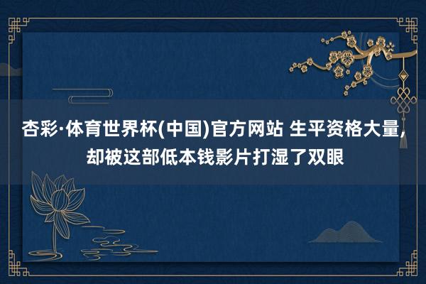 杏彩·体育世界杯(中国)官方网站 生平资格大量, 却被这部低本钱影片打湿了双眼