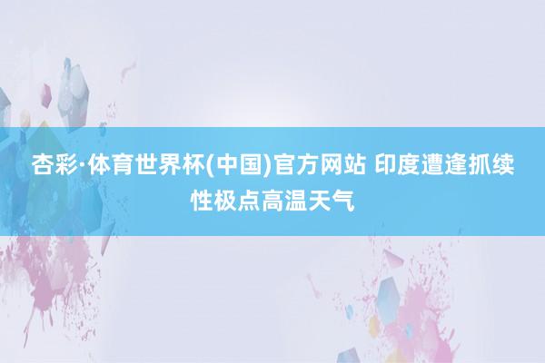 杏彩·体育世界杯(中国)官方网站 印度遭逢抓续性极点高温天气