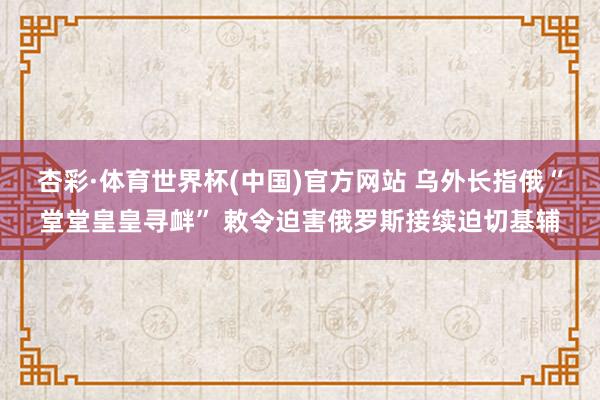 杏彩·体育世界杯(中国)官方网站 乌外长指俄“堂堂皇皇寻衅” 敕令迫害俄罗斯接续迫切基辅