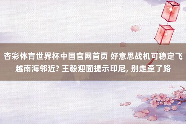 杏彩体育世界杯中国官网首页 好意思战机可稳定飞越南海邻近? 王毅迎面提示印尼, 别走歪了路