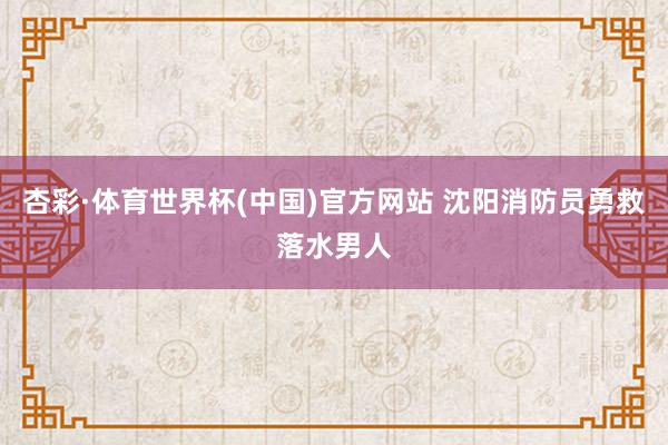 杏彩·体育世界杯(中国)官方网站 沈阳消防员勇救落水男人