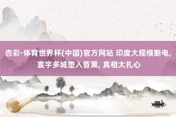 杏彩·体育世界杯(中国)官方网站 印度大规模断电, 寰宇多城堕入昏黑, 真相太扎心