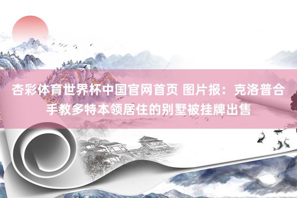 杏彩体育世界杯中国官网首页 图片报：克洛普合手教多特本领居住的别墅被挂牌出售