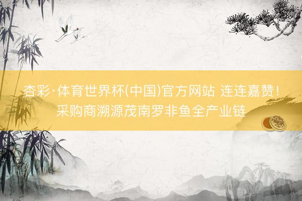 杏彩·体育世界杯(中国)官方网站 连连嘉赞！采购商溯源茂南罗非鱼全产业链