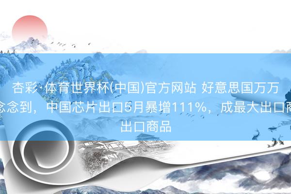 杏彩·体育世界杯(中国)官方网站 好意思国万万没念念到，中国芯片出口5月暴增111%，成最大出口商品